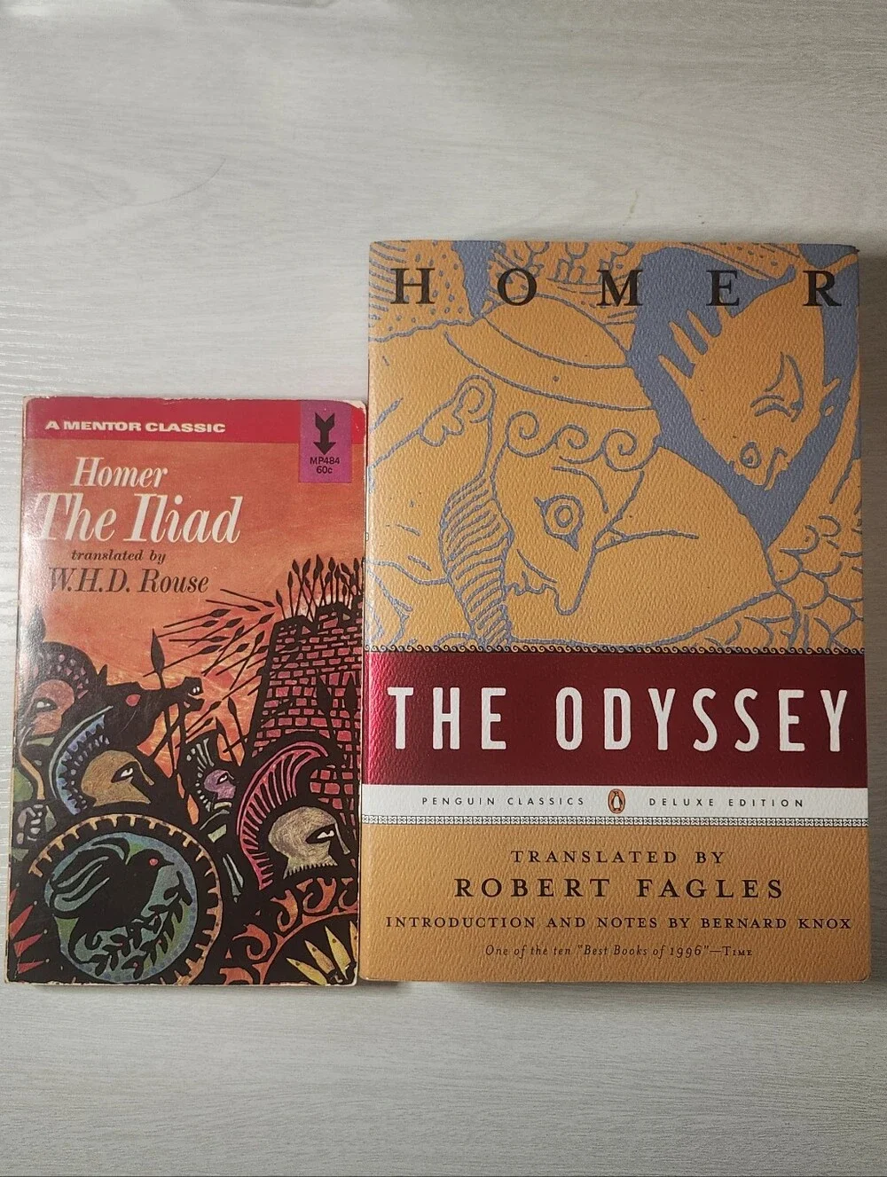 Homer The Odyssey (Penguin Deluxe Edition) & The Iliad (Mentor) Books